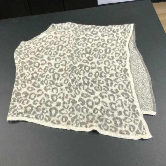 Women's Nardi & Tagliaferri Poncho One Size Gray White made in Italy - Picture 1 of 8